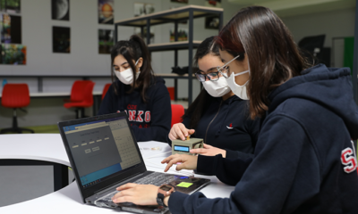 Sanko okulları öğrencilerinden covid-19 duyu test cihazı!